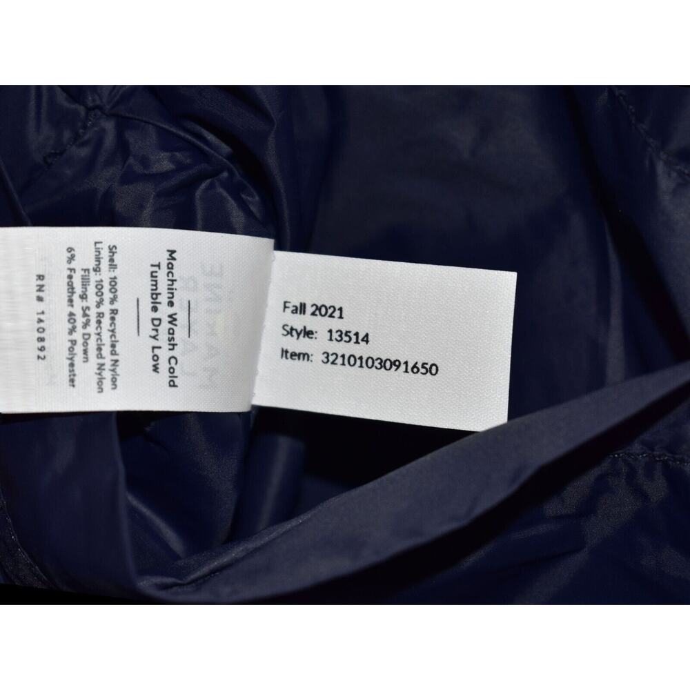 NEW MARINE LAYER Vail Dusty Olive/Navy Reversible Down Puffer Vest Size S $145 - Picture 9 of 9